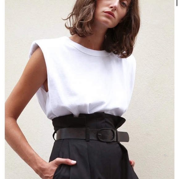 The Frankie Shop Tops - FRANKIE SHOP Eva White Muscle Tank Top with Shoulder Pads White Size XS